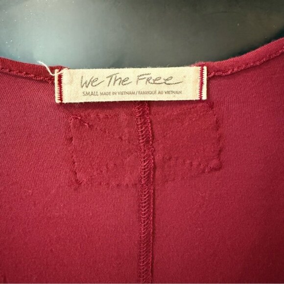 Free People We The Free Distressed Deep Rounded Neck Top Small - Picture 5 of 7